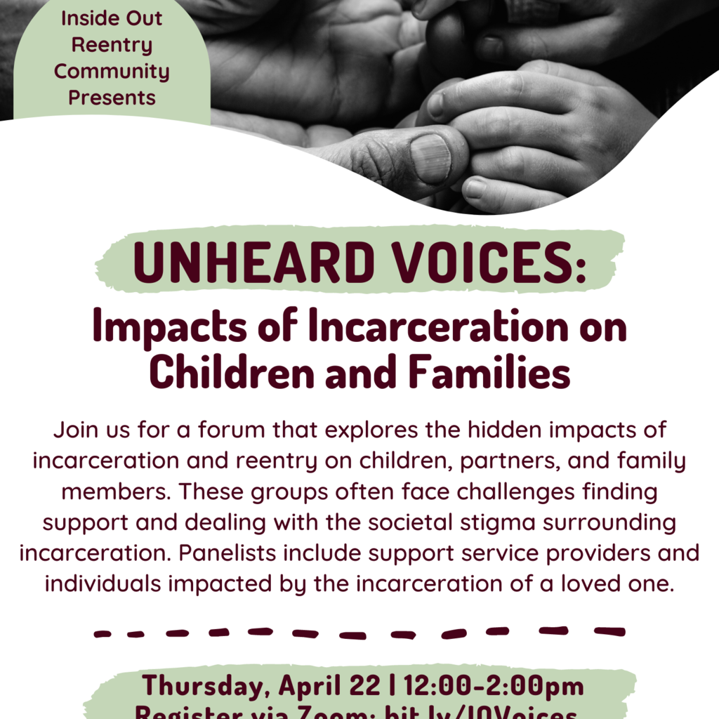 Unheard Voices: Impacts of Incarceration on Children and Families promotional image